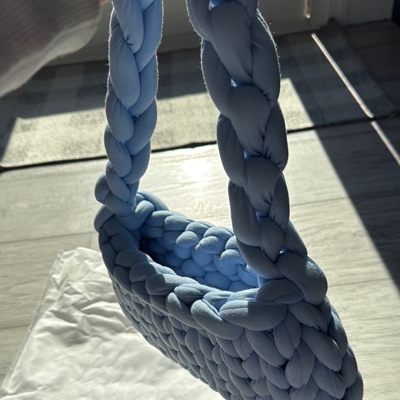 Blue crochet shoulder bag - Picture 5 of 6